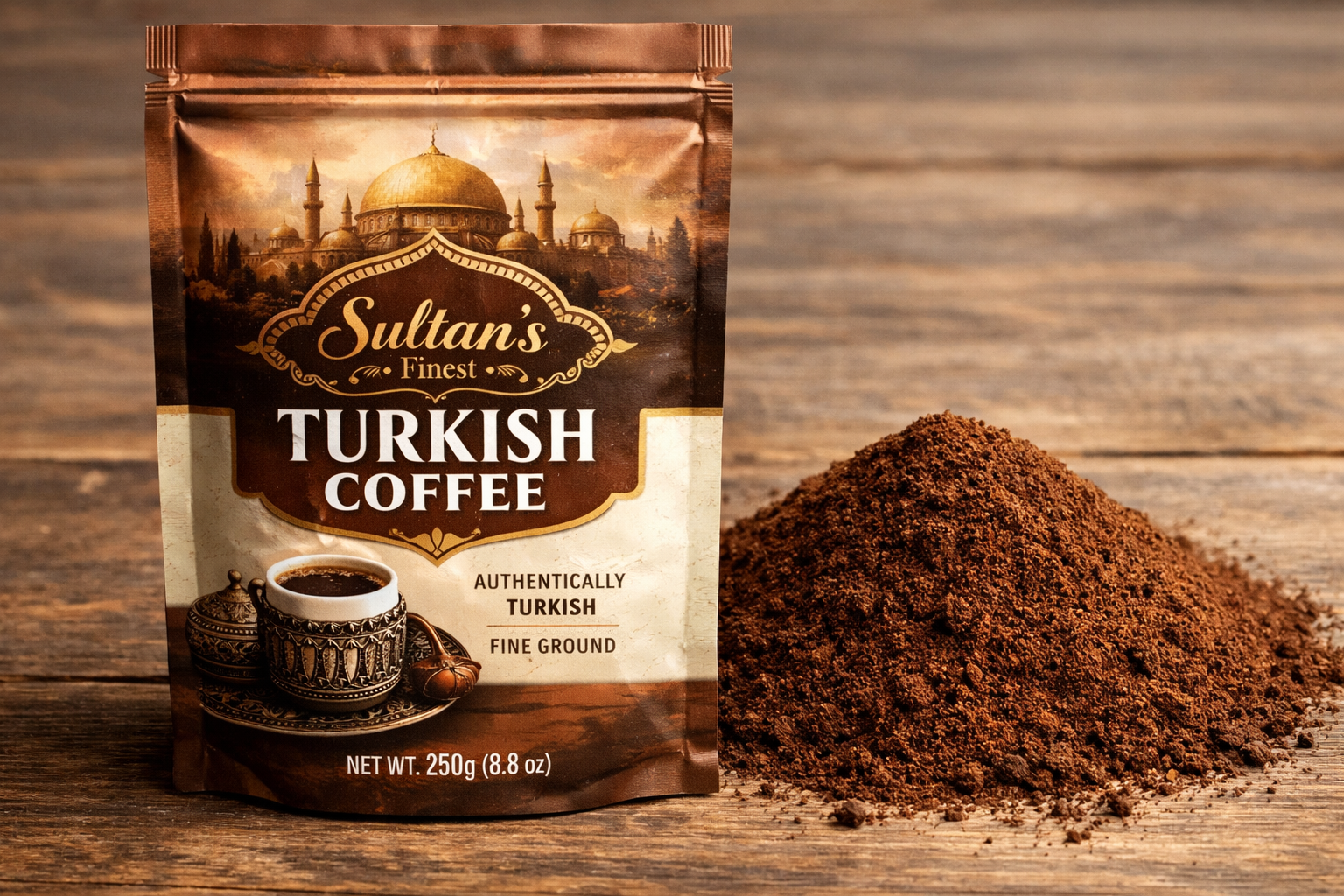 Türk kahvesi paketi ve çekim inceliği